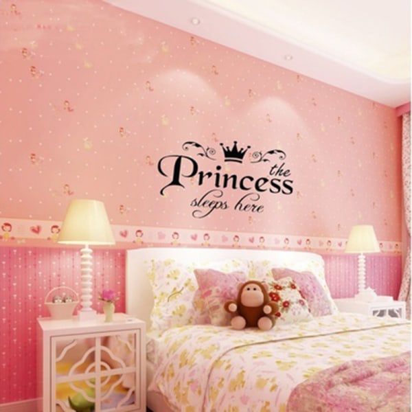 självhäftande avtagbar prinsessa sover väggdekaler konst vinyl dekaler ho