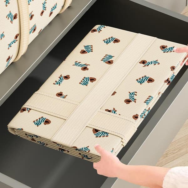 Sammenfoldelig bagageopbevaringstaske med hvalpemønster XL