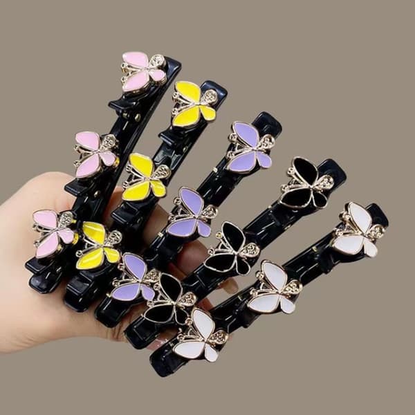 Sparkling Crystal Stone punottu hiusklipsit Double Bangs punottu A13