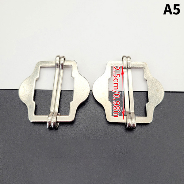 3PCS Metall Dubbel Stift Spänne Elastisk Justering Rektangel Spänne A1