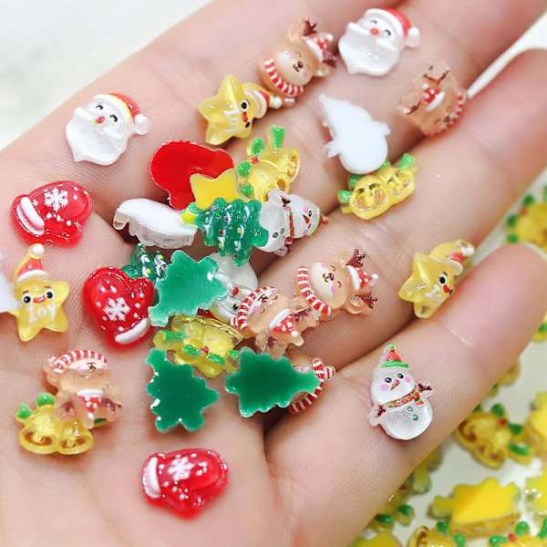Jultema Julmotiv Nagelkonst Dekoration Charm Nagel Smycken Dekoration N5