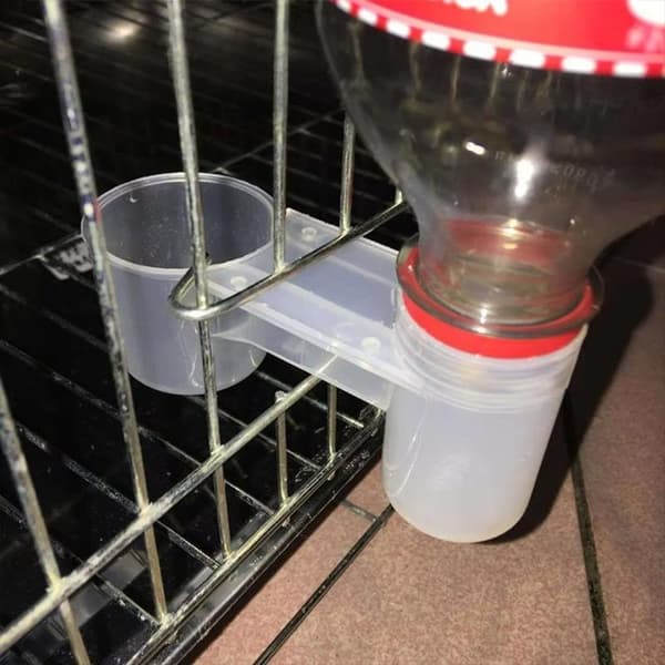 Plastik kæledyrsfugledrikker, foderautomat, vandflaskekop, kat, kylling, Pi Clear 10pcs