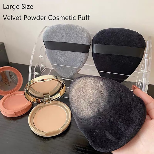 10,8 cm Meikkipuuteri Puff Soft Large Drop Velour Puff Cosmetic Gray