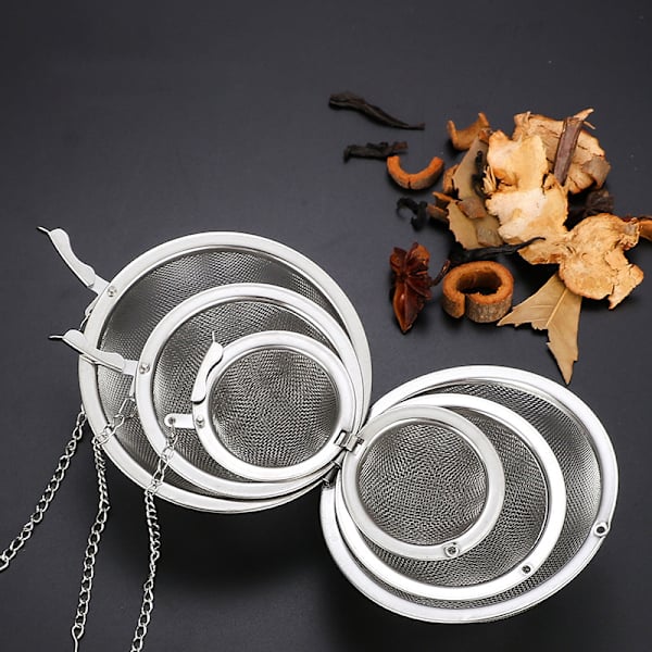 Rustfri teinfuser Sphere Locking Spice Tea Ball Sil Me M