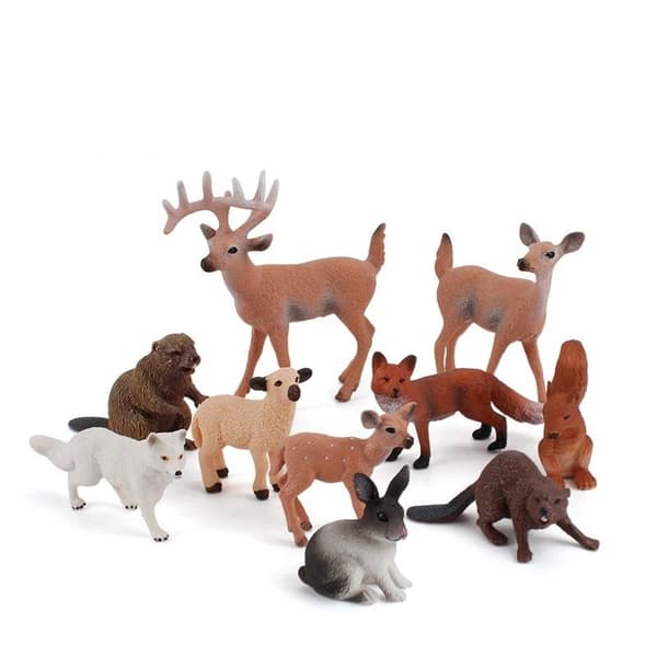 Ny hjortefamilie og ræv miniature kunstige dyrefigurer A2