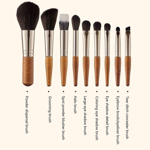 9 stk Protable Makeup Børster Sæt Mini Blush Kosmetisk øjenbryn Ey 9PcsBrush