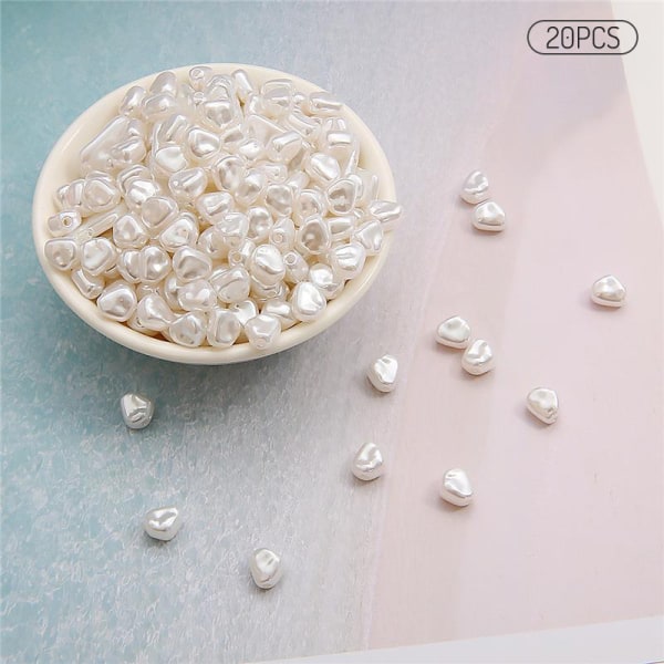 Oregelbundna ABS Imitation Pearls Beads Akryl Lösa pärlor För DI A2 20pcs