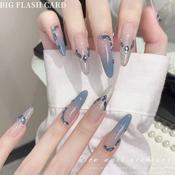 50 st glänsande zirkon strass nagelstenar 3d Flatback strass