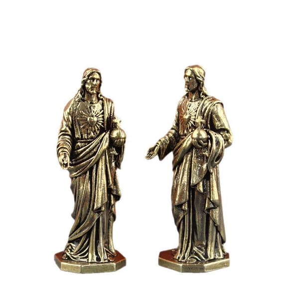 Mini Vintage Messingstatue Fint Detaljert Utskjæring Antikk Finish A2
