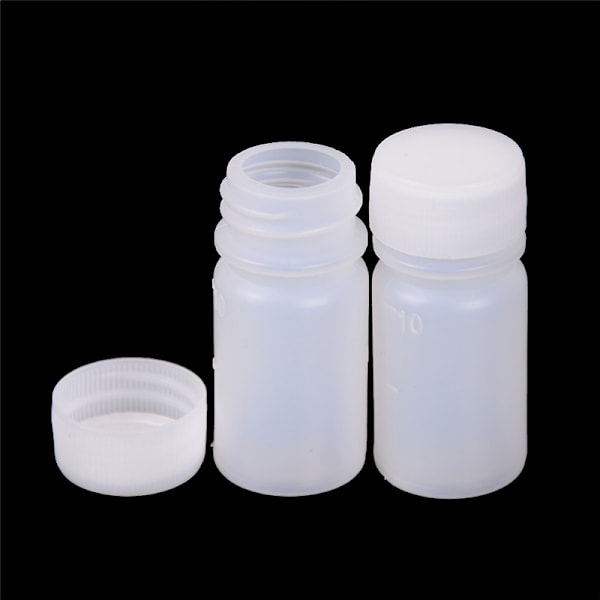 10X 10ml Plastreagensflasker Medicinprøveflasker Flydende H
