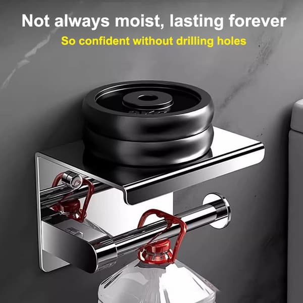 SUS 201/304 rustfrit stål badeværelse og køkken toiletpapirholder Silver B