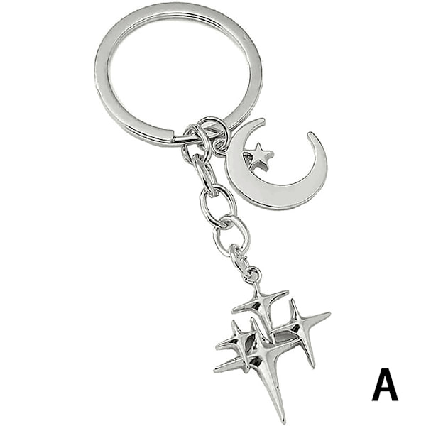 Y2K nøkkelringer Star Moon Metal Nøkkelringer For Kvinner Menn Gift Hand C