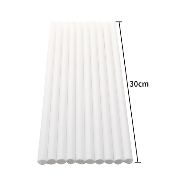 10 st vita plastkaksstöd stänger runda stänger 10pcs 30cm