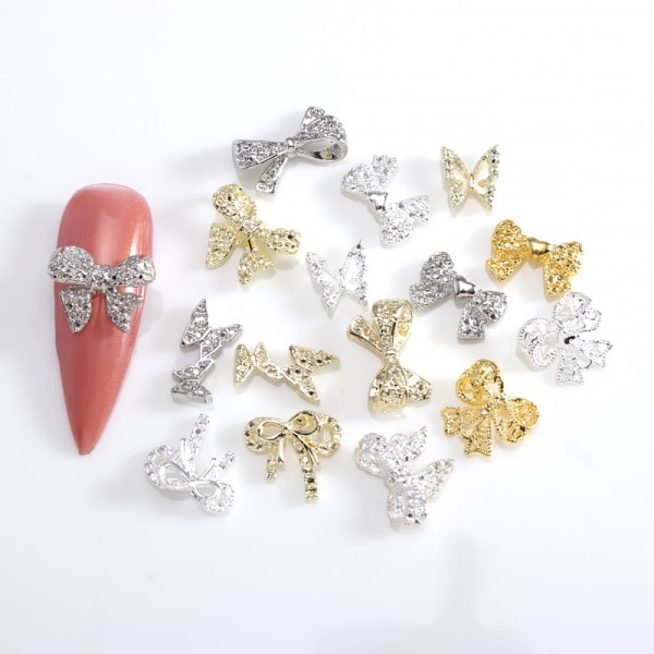 Hot Style Nail Art Diamond Bow Tredimensjonal Super Glitter A14