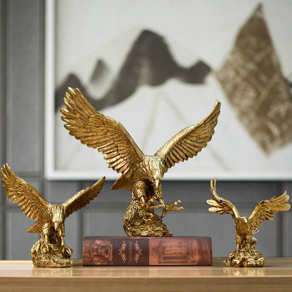 Harpiks Golden Eagle Statue Art Animal Model Collection Ornament G