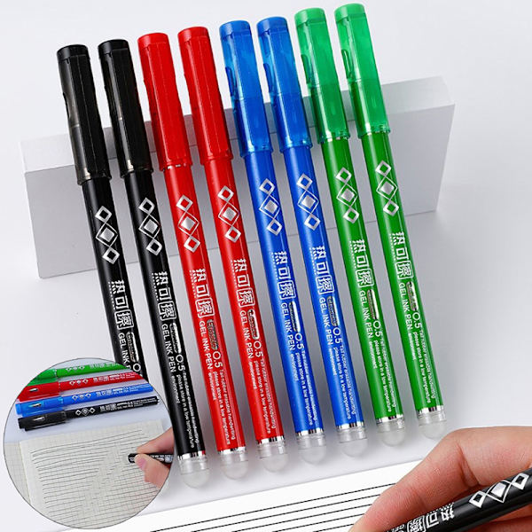 1 Stk Magic Erasable Pen Sett Fargerike 0,5 mm Erasable Gel Pens Was Blue