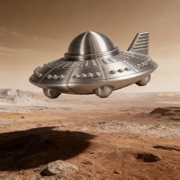 3D-printet modell UFO-pynt egnet for romfartsentusiaster