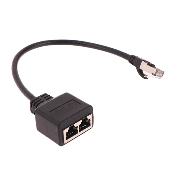 Ethernet Splitter RJ45 1 hann til 2 hunn LAN Ethernet-kabel 31cm