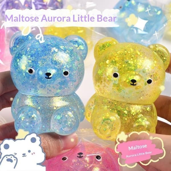 Maltose Candy Glitter Bear Ball Sakte Stigning Sakte Retur Fluffy Multicolor