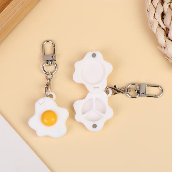 Bærbar tom akvarelpalet e Poached Egg Styling Nøglering 3grids 0.46ml each