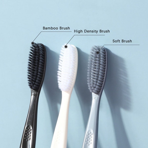 1kpl Erittäin pehmeä hammasharja miehille, naisille herkät ikenet ja or Black