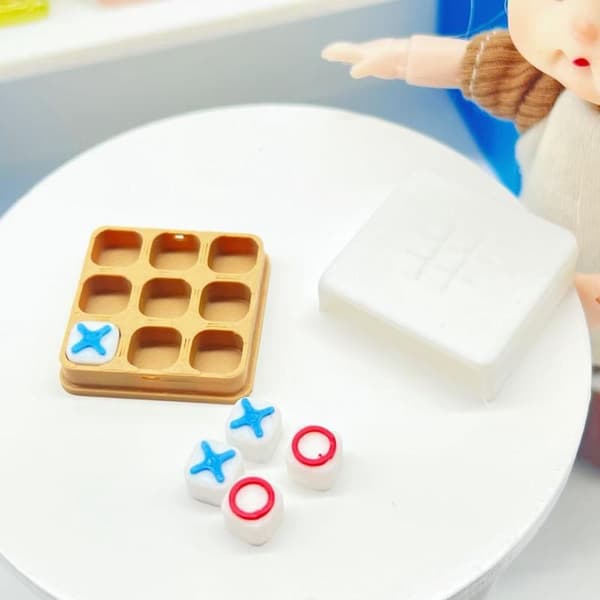 Miniatyr Tic Tac Toe Spill Dukkehus Tilbehør Miniatyr Brettspill