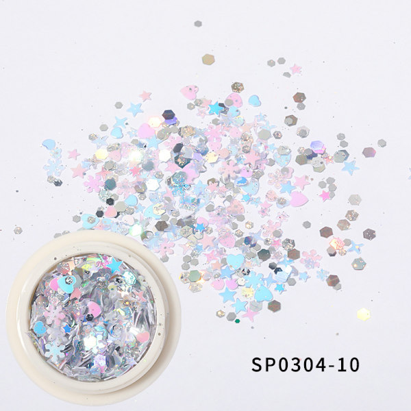 Christmas Decor Tips Snowflake Nails Sequins Nail Art Glitters 10