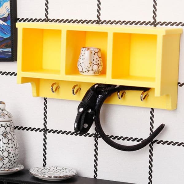 1 st 1/12 dockskåp väggförvaringsställ för mikrolandskapsdekor Yellow
