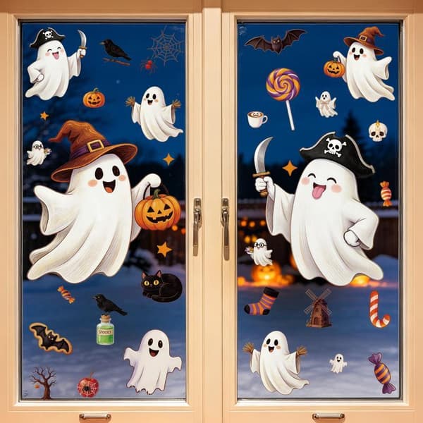1/2 ark e Halloween Spöke Fönsterdekaler Avtagbara Levande Pri A1