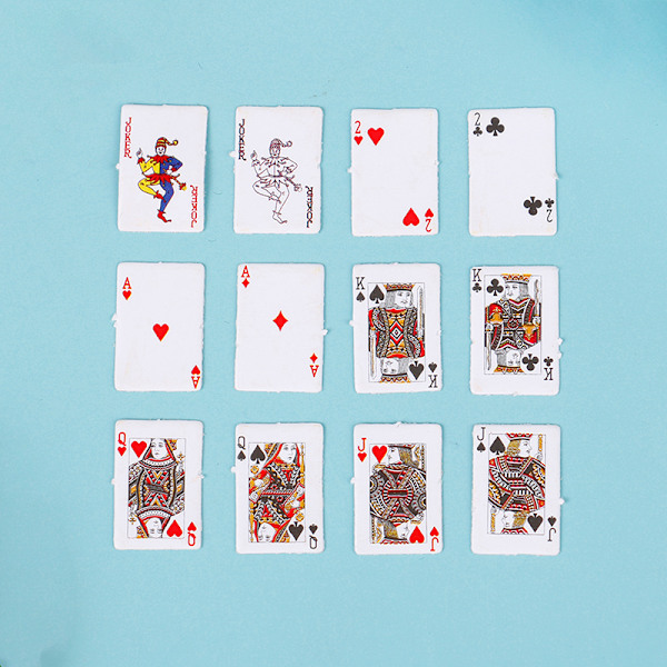 e 1:12 Miniaturespil Poker Mini Dukkehus Spillekort Hjem