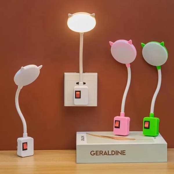 Bordlampe LED Natlys Stik Fleksible Studie Læselamper Green