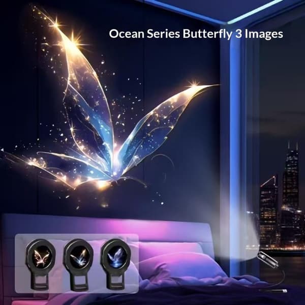 LED USB-projektorlys Projeksjonsmønstre Justerbar Hval Bu A3