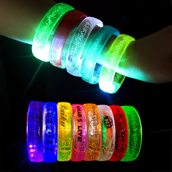 LED glödande armband 7 färg ljus bubbla blixt armband Runni E