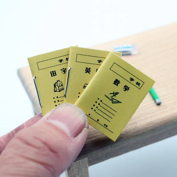 3 Stk 1:12 Dukkehus Miniature Øvelsesbog Engelsk Notesbog Mo