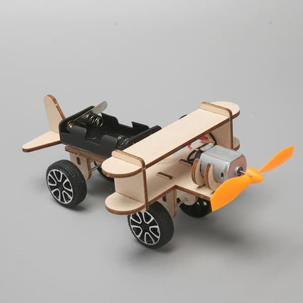 1 sæt DIY elektrisk flymodel legetøj træfly samlet B A3