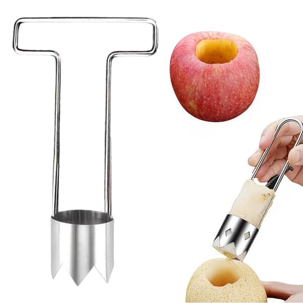 Frugtudstikker i rustfrit stål med skarpt savtakket blad og komfortabelt greb A2