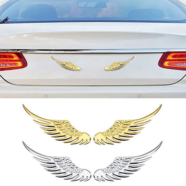 1 par Bil Auto Motorcykel Body Sticker 3D Eagle Angel Wings Silver