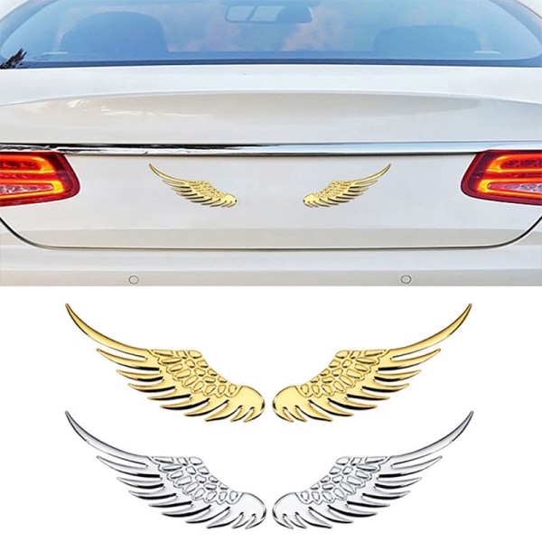 1 pari auton moottoripyörän koritarra 3D Eagle Angel Wings Silver