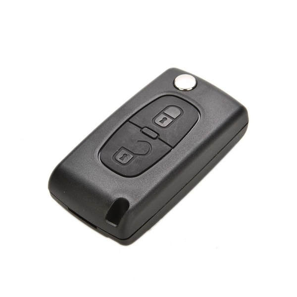 2-knappar Plastfjärrkontroll Flip Key Shell Ersättning för PEUGEOT