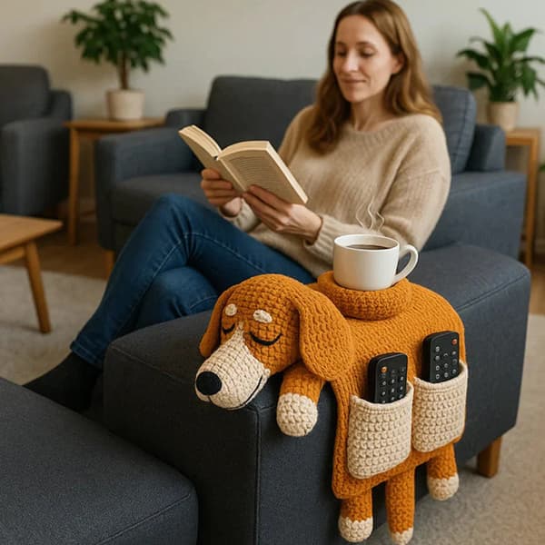 Hæklet hundesofa opbevaringstaske A