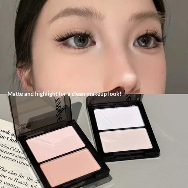 Ansigt lysnende highlighter 2 farver mat palet lysnende A2