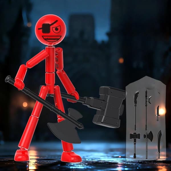 1 set människor rymmer stickman rörlig monteringsbyggsten A4