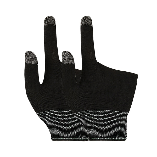 To-fingre Gaming Finger Sleeves Anti-slip Touch Handsker Til Mo Black