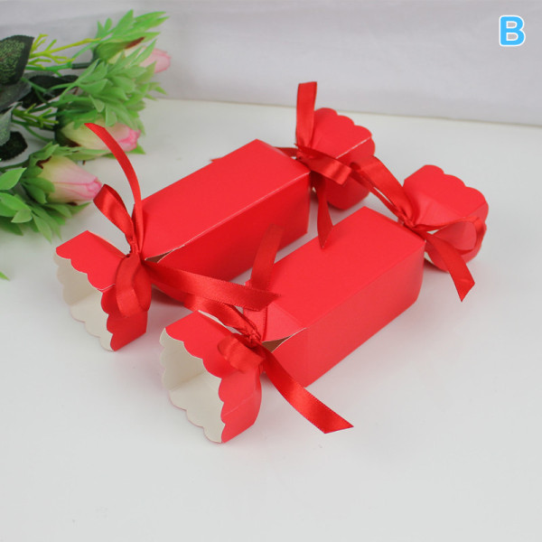 10st Favor Candy Box Bag Nytt hantverkspapper Bröllopsfavor Gift Bo B