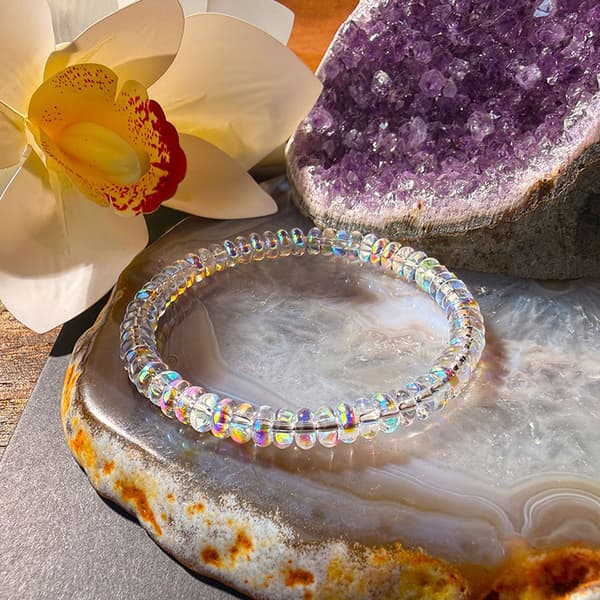 Naturligt Opal Armbånd Strækbart Elastisk Snor Smykker Hjælper Ma