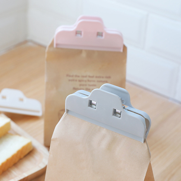 Forseglingsclips Tørret frugtpose Snackclips Fugtsikker plast Gray