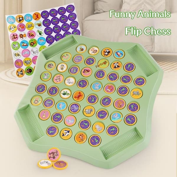 2-4 spelare Flip Chess Memory Game Brädspel Dubbelspelare Bat B