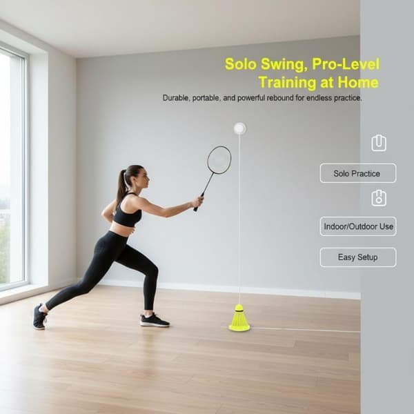 1 sett hengende badminton-trener med lysende glødedesign, ingen ballplukking A2