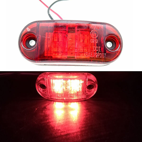 1 STK LED-sidemarkeringslys Advarselsbaglygter Auto billys Red