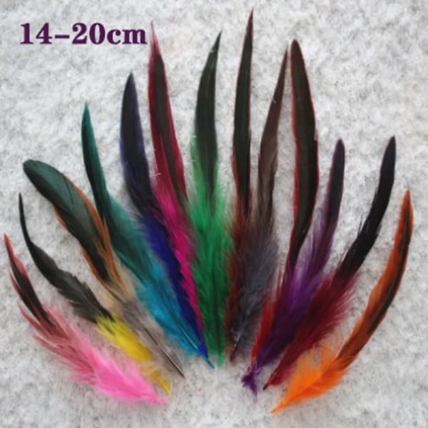 50 stk Lot Natural Color Rooster Feathers 6-8 Tommers Fasan Chic Black